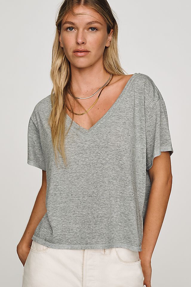 Pilcro Women's V-Neck Cotton Blend Tee