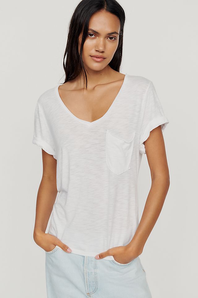 Pilcro Women's Quinn Drapey V-Neck Tee