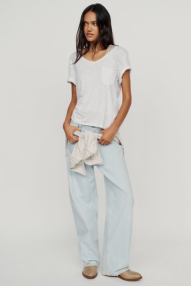 Pilcro Women's Quinn Drapey V-Neck Tee