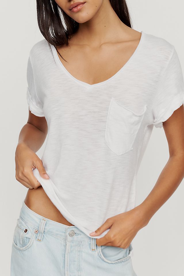 Pilcro Women's Quinn Drapey V-Neck Tee