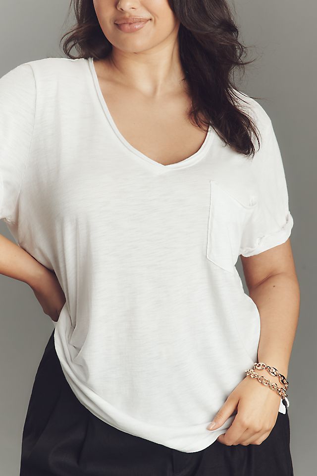 Pilcro Women's Quinn Drapey V-Neck Tee