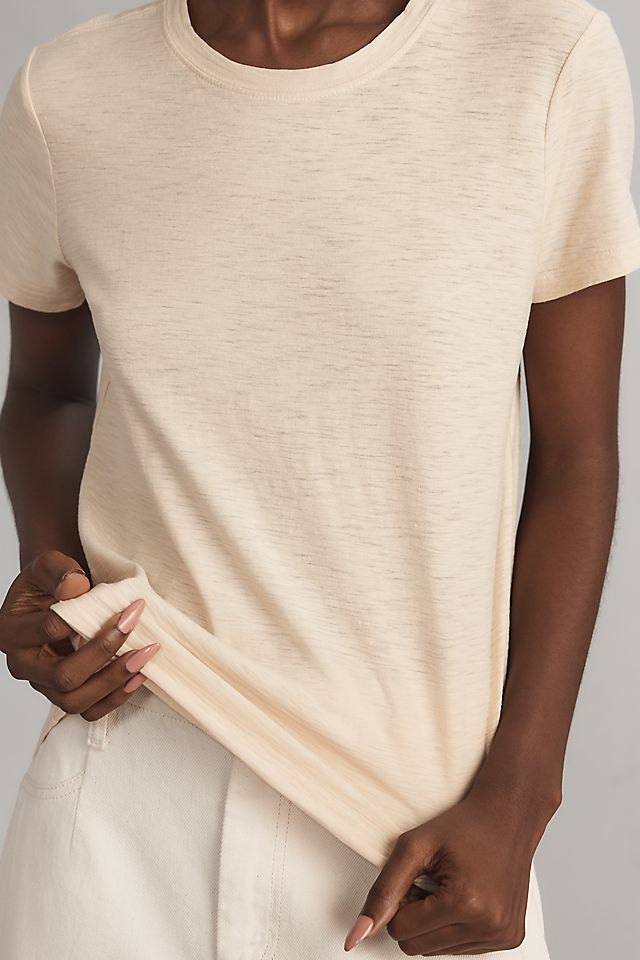 Pilcro Women's Bennie Cotton Slim Crew Neck Tee