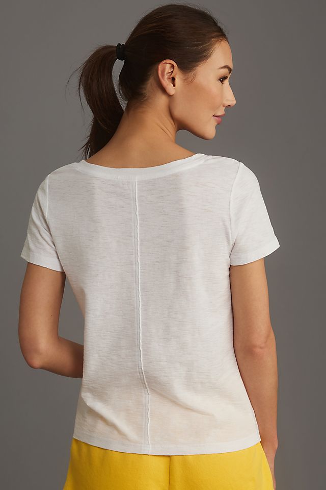 Pilcro Women's Bennie Cotton Slim V-Neck Tee