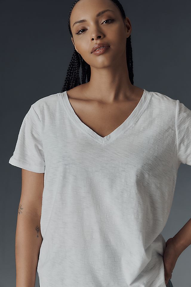 Pilcro Women's Bennie Cotton Slim V-Neck Tee