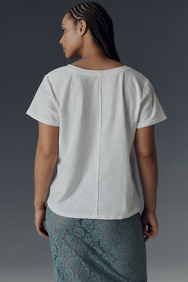 Pilcro Women's Bennie Cotton Slim V-Neck Tee