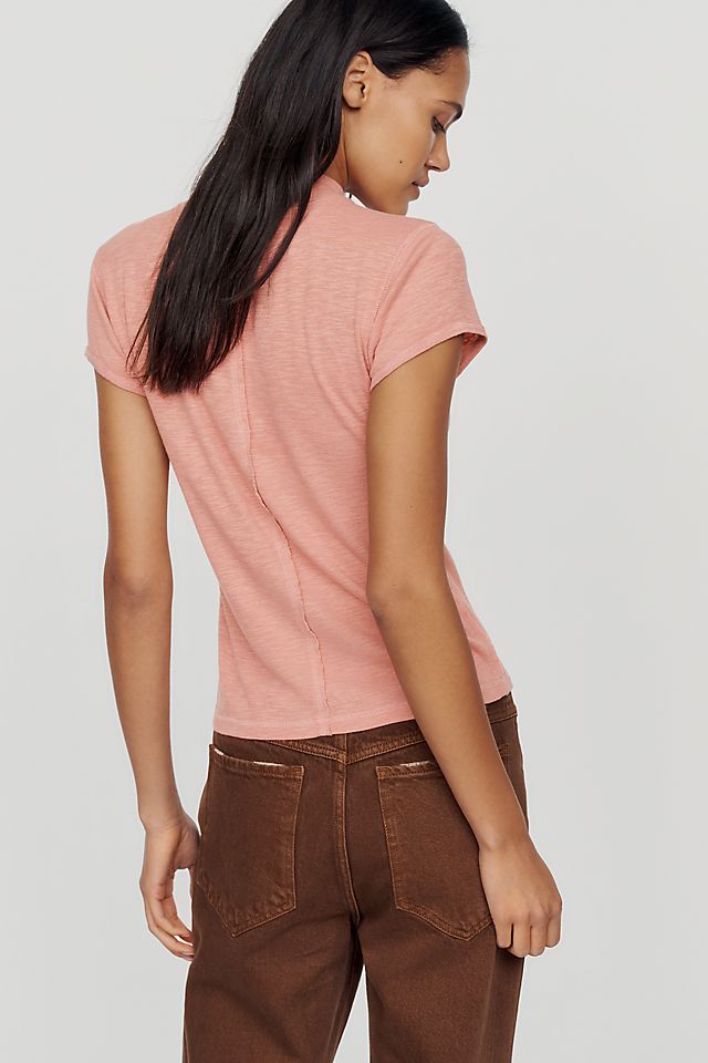Pilcro Women's Cyris Cotton Modal Mock Neck Tee