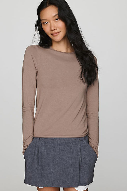 By Anthropologie Women's Evan Cotton Modal Long-Sleeve Tee