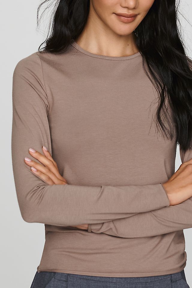 By Anthropologie Women's Evan Cotton Modal Long-Sleeve Tee