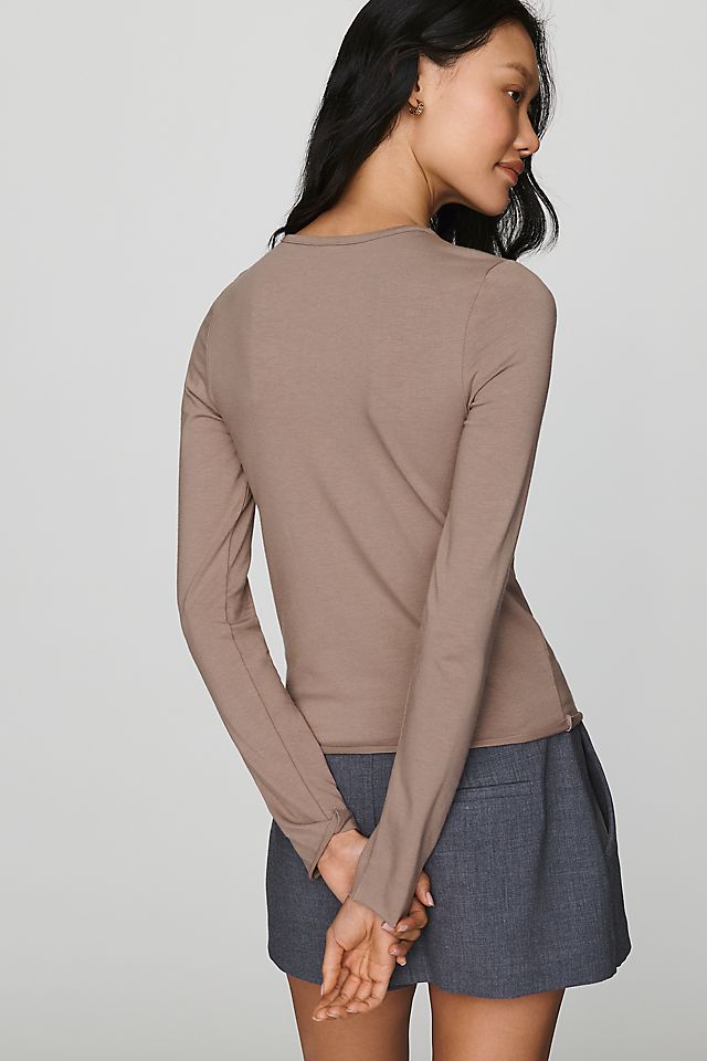 By Anthropologie Women's Evan Cotton Modal Long-Sleeve Tee