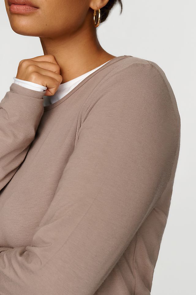 By Anthropologie Women's Evan Cotton Modal Long-Sleeve Tee