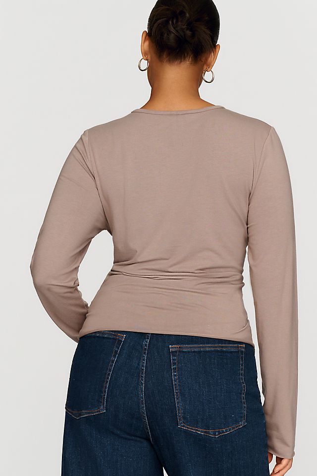 By Anthropologie Women's Evan Cotton Modal Long-Sleeve Tee