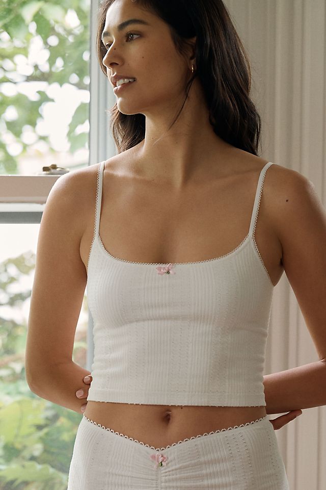 LyreBird Women's Seamless Pointelle Crop Cami